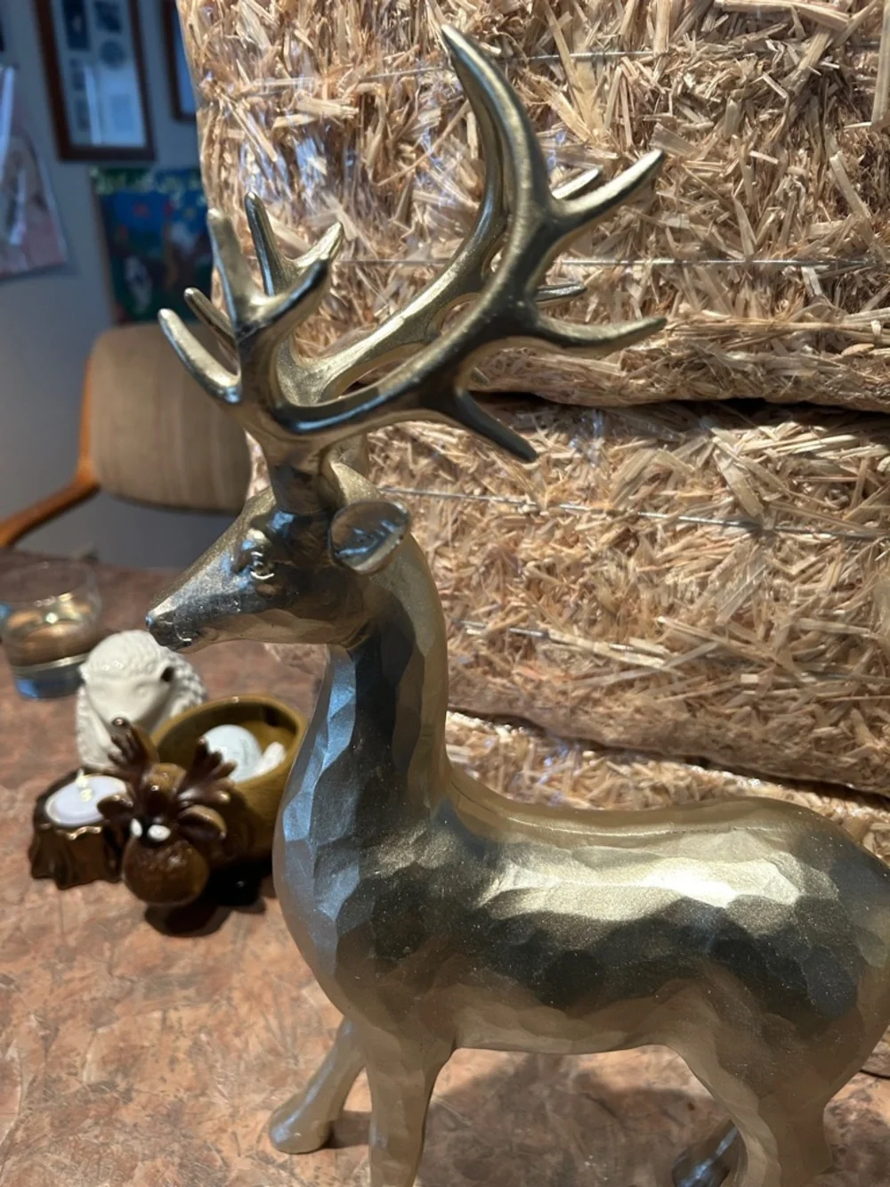 Hobby Lobby Grand Buck Statue in A Beautiful Gold Textured Tone